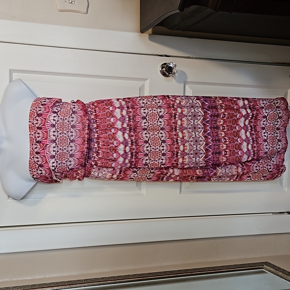 Lster, strapless, pink, maxi dress. Size M.